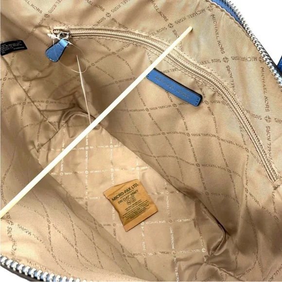 Michael Kors Large Charlotte Tote Bag Blue/Silver - Picture 10 of 11